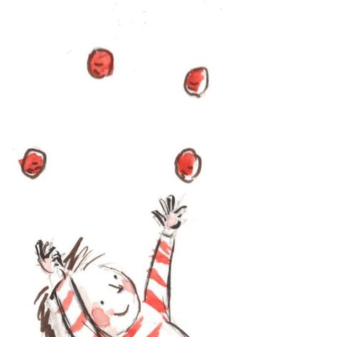 Paige Keiser 🎨💐 on Instagram: "This is what life often feels like to me: juggling more than I can keep in the air. 😆Goodnight everyone! Sleep well 🤗. . . . . . . . #childrenillustration #illustration #art #drawing #illustrator #children #illustrationartists #childrensbooks #childrensbookillustration #childrenbookillustration #sketch #kidlitart #illustrations #artwork #watercolor #illustrationoftheday #kidsillustration #childrenbookart #childrenbook #artist #painting #kids #illustrationart #inktober #picturebook #doodleaday #watercolors #penandink" Childish Illustration, Rumpelstiltskin Illustration, Clown Juggling Drawing, Maja Lindberg Illustrations, Ludwig Bemelmans Illustration, Urban Legends, Illustration Artists, What Is Life About, Better Sleep