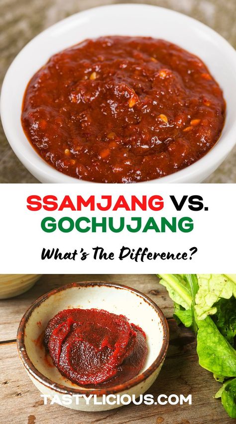 Gochujang Fish Recipe, Ssamjang Noodles, Esther Choi Recipes, Ssamjang Recipe Food, Sanjeok Recipe, Gojujang Recipes, Korean Ssamjang, Ssamjang Recipe, Korean Barbecue Sauce Recipe