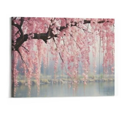 PRICES MAY VARY. Handmade and High Quality Enhance Home Decor Suitable for Various Scenes Durable Construction Easy to Hang and Maintain The DPOTLI Cherry Blossom Canvas Painting is a beautiful and high-quality artwork that will enhance the decor of any room. It is made with a strong and flexible frame, ensuring durability and resistance to breakage. The canvas is smooth and vibrant, with fine details and solvent-free ink. It is safe to use in rooms of allergy sufferers and children. This painti Sakura Bedroom, Modern Artwork Paintings, Canvas Painting Pink, Cherry Blossom Painting Acrylic, Sakura Wall, Multi Panel Paintings, Blossom Drawing, Canvas For Bedroom, Cherry Blossom Drawing