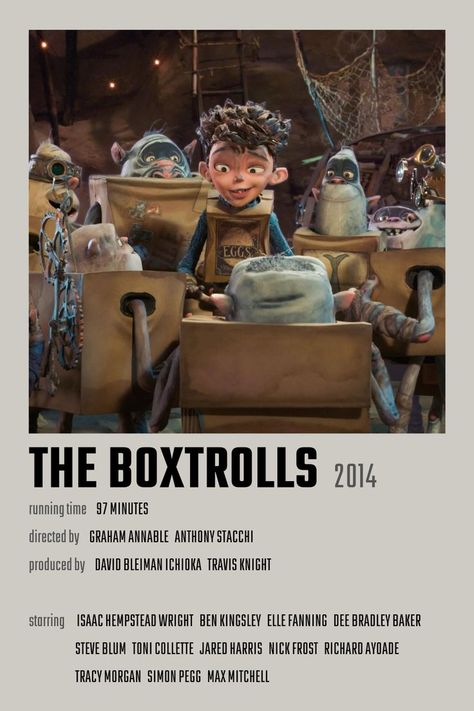 Boxtrolls Movie, Box Trolls, The Fall Movie, Stop Motion Movies, Laika Studios, Iconic Movie Posters, Movie Card, Japanese Animated Movies, Film Posters Vintage