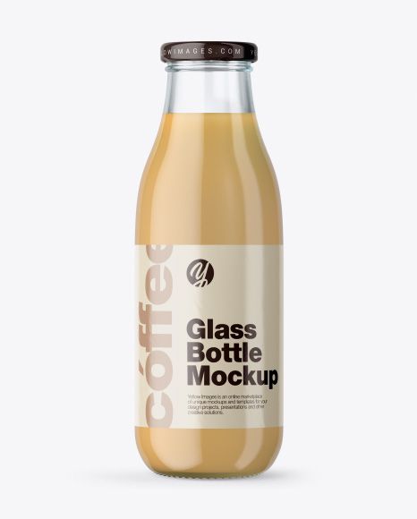 Clear Glass Bottle With Cold Brew Latte Mockup Coffee Packaging Bottle, Label Bottle Design, Glass Juice Bottles, Coffee Bottle Label Design, Coffee Bottle Design, Bottle Label Design Ideas, Iced Coffee Bottle, Bottled Coffee, Cold Brew Packaging