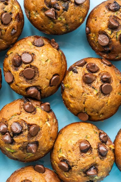 Choc Chip Zucchini Muffins, Zucchini Muffins Chocolate Chip, Low Cal Chocolate, Chocolate Chip Zucchini Muffins, Zucchini Chocolate Chip Cookies, Healthy Chocolate Chip Muffins, Flourless Muffins, Carrot Zucchini Muffins, Zucchini Corn Fritters