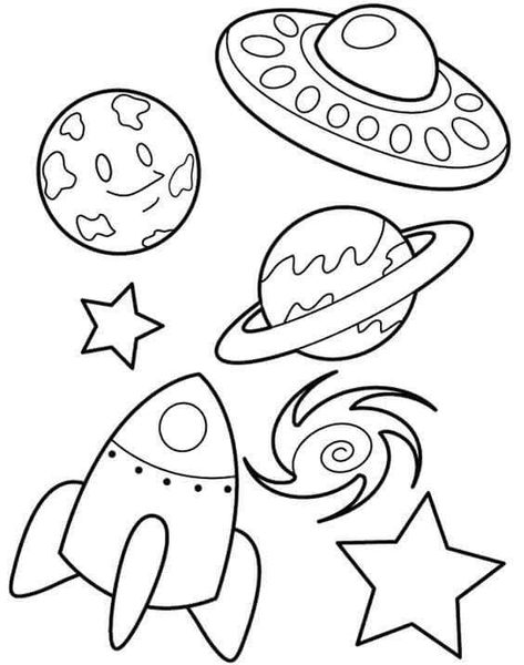 Free Printable Space Coloring Pages - Space Coloring Pages Collection Space Coloring Sheet, Solar System Coloring Pages, Planet Coloring Pages, Planet Colors, Space Coloring Pages, A Coloring Page, Star Coloring Pages, 5 Senses, Montessori Classroom