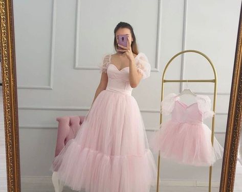 Pink evening dress - Etsy Mother Daughter Birthday Dress, 1st Birthday Dress For Baby Girl And Mom, First Birthday Mom Outfit, Mommy Daughter Dresses For Birthday, Outfit Bautizo, Baby Wedding Dress, Matching Mommy Daughter Outfits, Matching Mommy Daughter, Mommy Daughter Dresses