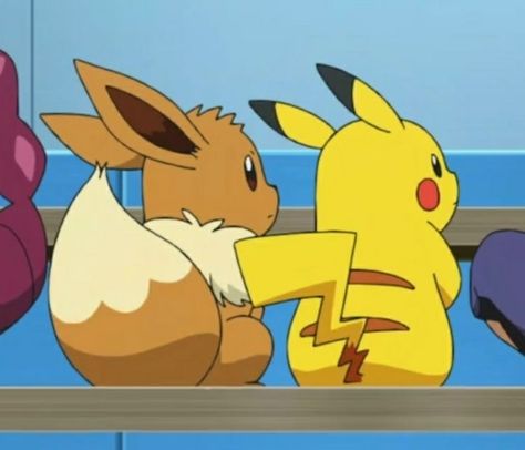 Pikachu And Eevee Matching Pfp, Eevee Matching Pfp, Pikachu Pfp, Eevee And Pikachu, Pokemon Screencaps, Pikachu Evolution, Pikachu And Eevee, Eevee Cute, Cool Pokemon Wallpapers