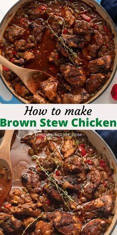 Stew Chicken Recipe Southern, Stewed Chicken Jamaican, Jamaican Brown Stew, Jamaican Brown Stew Chicken, Stewed Chicken, Brown Stew Chicken, Stew Chicken, Make Brown, Brown Chicken