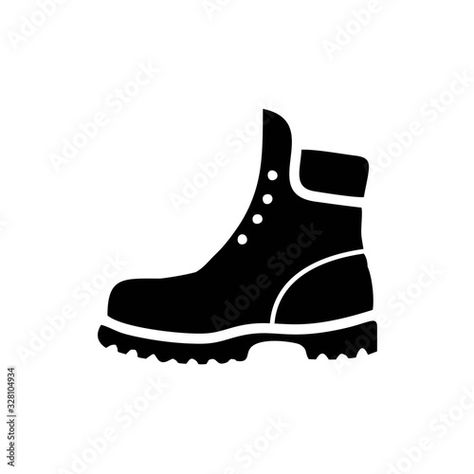 Stock Image: Boots icon template black color editable. Boots icon symbol Flat vector illustration for graphic and web design. Black Flat Boots, Icon Template, Template Black, Flat Vector Illustration, Flat Vector, Walking Boots, Work Boots, Wedge Boot, Black Boots