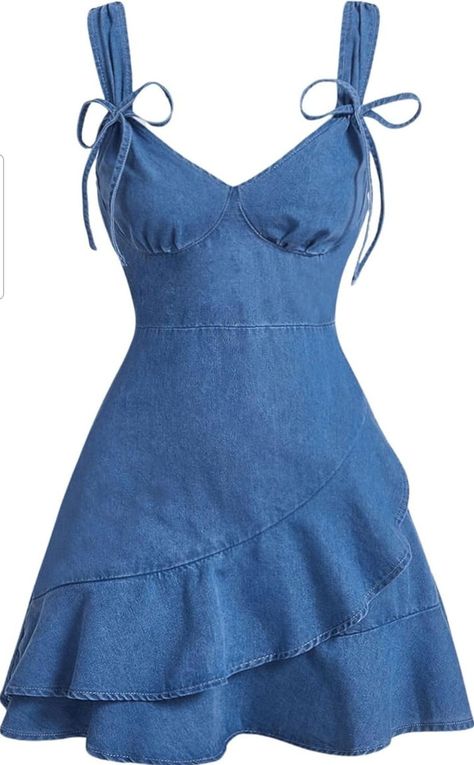 Sensual Dress, Denim Fashion Women, Glam Outfit, Womens Denim Dress, Short Summer Dresses, Dresses Ball Gown, Clothing Diy, Denim Dresses, Fancy Dress Design