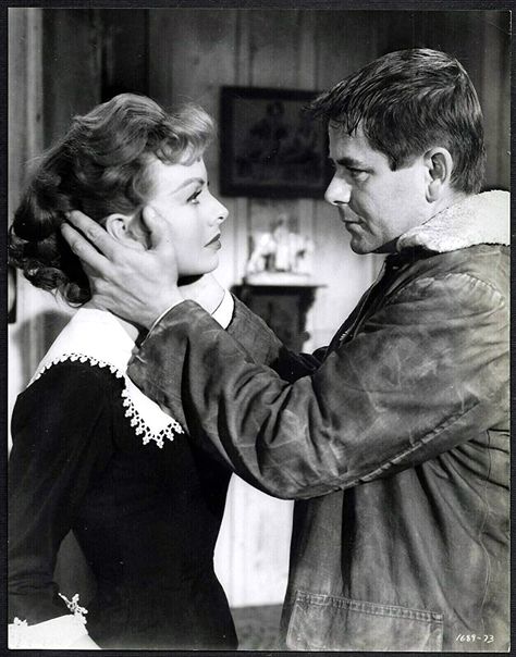 Jeanne Crain & Glenn Ford in The Fastest Gun Alive (1956) The Fly 1958 Movie, 1952 Vincent Black Lightning, Glenn Ford Actor, Rita Hayworth Glenn Ford, John Wayne Movies Posters, Glenn Ford, Jeanne Crain, Metro Goldwyn Mayer, Western Hero