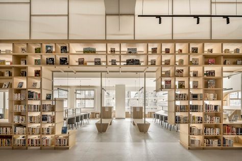 New Taipei City Library Taishan Branch / A.C.H Architects | ArchDaily Reading Room Design, Bookstore Design, Government Building, Museum Exhibition Design, Lounge Interiors, New Taipei City, Mini Library, Community Halls, Library Architecture