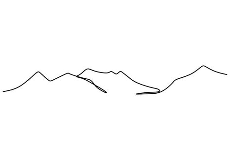 Mountain landscape continuous one line vector drawing. Beautiful view with mountains and fresh air. Nature, rock panoramic sketch. Holiday vacation concept isolated on white background Mountain Line Drawing, Drawing Landscapes, Line Wallpaper, Drawing Beautiful, Mountain Drawing, Line Vector, Lines Wallpaper, Continuous Line Drawing, Vector Drawing