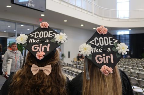 Women in Technology Graduation Cap Tech Graduation Cap, Computer Science Graduation Cap Ideas, Coding Graduation Cap, Graduation Cap Computer Science, Computer Science Cap Decoration, Cybersecurity Graduation Cap, Computer Graduation Cap, Graduation Cap Designs Computer Science, Women In Stem Graduation Cap