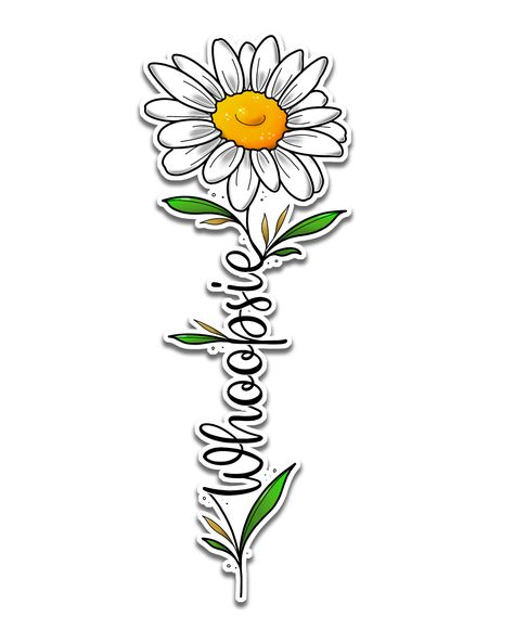 Oopsie Daisy Tattoo, Whoopsie Daisy Tattoo, Daisy Name Tattoo, September Tattoos, Simple Daisy Tattoo, Pinky Tattoo, Daisy Chain Tattoo, Whoopsie Daisy, Daisy Tattoos