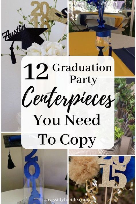 High School Graduation Party Centerpieces, High School Graduation Party Food, High School Graduation Party Themes, Vintage Graduation Party, Boys High School Graduation Party, Boys Graduation Party, Rustic Graduation Party, Diy Graduation Decorations Party, Grad Party Theme