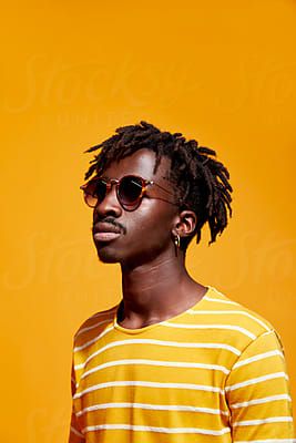 7052 Royalty-Free Stock Photos of Youth culture photos and videos, curated daily - Stocksy United Afro Photoshoot Ideas, Photoshoot Ideas Man, Afro Photoshoot, Colourful Portrait, Men's Portrait Photography, Studio Portrait Photography, Ritter Sport, Portrait Photography Men, Men Photography