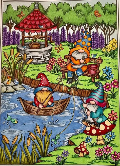 Gnome Sweet Gnome Coloring Book, Teresa Goodridge, Gnome Sweet Gnome, Coloring Books For Adults, Day At The Park, Books For Adults, Coloring Ideas, Colouring Book, Coloring Book Art