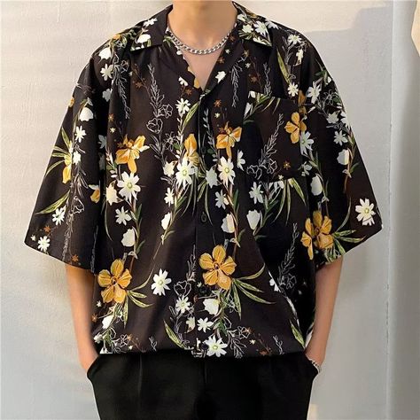 Hawaiian Style Floral Shirt Men's Short-Sleeved Seaside Beach Vacation Men's Ice Silk Inch Shirt Loose Large Size Top Clothes Thickness: Regular Collar Type: Lapel Applicable Season: Four Seasons Applicable Scene: Other Leisure Applicable Object: Teenagers Basic Style: Youth Popular Subdivision Style: Tide Pattern: Floral Clothing Style Details: Jacquard Style: Cardigan Listing Year: 2023 Clothing Version: Loose Shirt Outfit Plus Size, Retro Hong Kong, Floral Clothing, 2023 Clothing, Top Clothes, Hong Kong Style, Summer Retro, Seaside Beach, Hawaiian Shorts