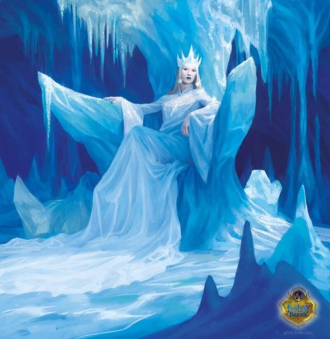 Ice Goddess Fantasy Art, Ice Queen Art, Cryo Archon, Archon Genshin, Ice People, Aquarius Goddess, Twisted Fairytales, Ice Witch, Victor Garcia