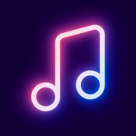 Music note icon pink psd for social media app neon style | free image by rawpixel.com / Ning Neon App Icons Music, Neon App Icons, Music Note Logo, Note Icon, Neon Music, Iphone Music, Neon Style, Neon Logo, Neon Fashion