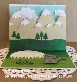 Arte Pop Up, Mountain Card, Mountain Crafts, Origami Templates, Libros Pop-up, Pop Up Art, Paper Pop, Balloon Pop, Elizabeth Craft Designs