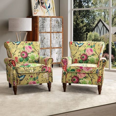 Floral Armchair, Single Couch, Design Marocain, Wingback Accent Chair, Accent Chair Set, Single Sofa Chair, Modern Accent Chair, Accent Arm Chairs, Arm Chairs Living Room