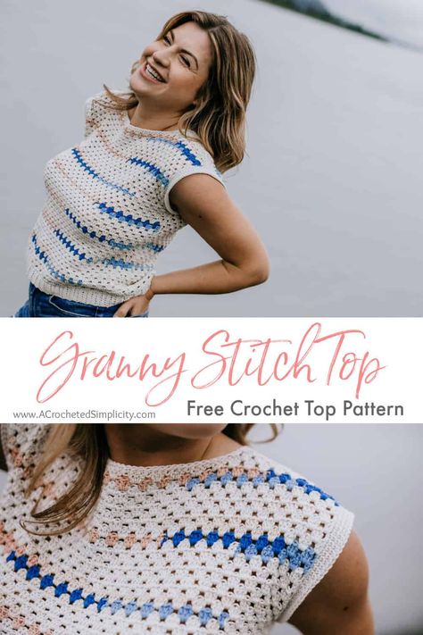 Granny Stitch Top, Witch Amigurumi, Stripe Crochet Top, Crochet Granny Stitch, Aesthetic Patterns, Granny Stitch, Crochet Boho Top, Crochet Aesthetic, Knitting Patterns Free Hats