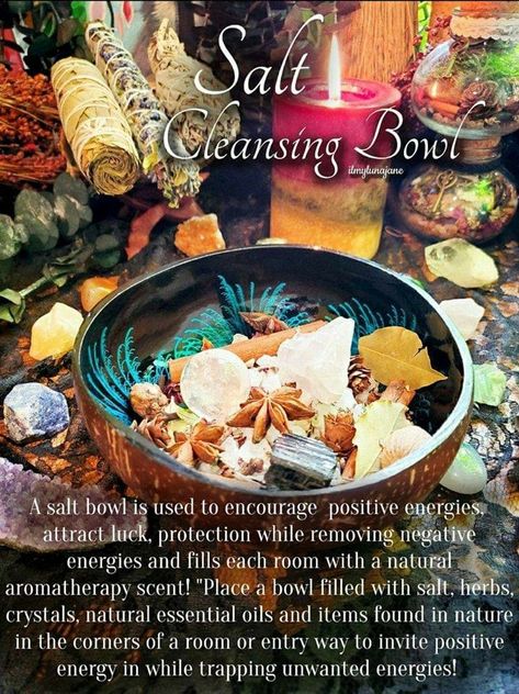 Sunday Magick, Salt Cleanse, Salt Bowl, Candle Magick, Natural Aromatherapy, Magick Book, Removing Negative Energy, Herbal Magic, Ancient Wisdom