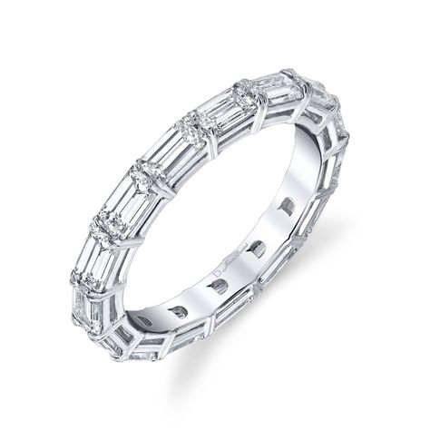 Halle Emerald Baguette Eternity Band | Jean Dousset Baguette Eternity Ring, Baguette Eternity Band, Jean Dousset, Baguette Wedding Band, Trending Engagement Rings, Baguette Diamond Rings, Lab Grown Diamonds Engagement, Man Made Diamonds, Baguette Cut Diamond