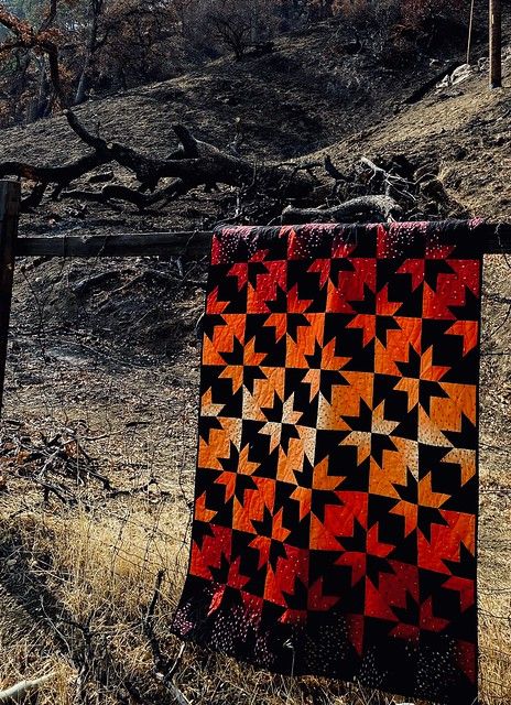 Fantasy Quilt, Fire Science, Fun Quilts, Fire Pattern, Forest Quilt, Quilting Designs Patterns, Cozy Quilts, Modern Quilting, Halloween Quilts