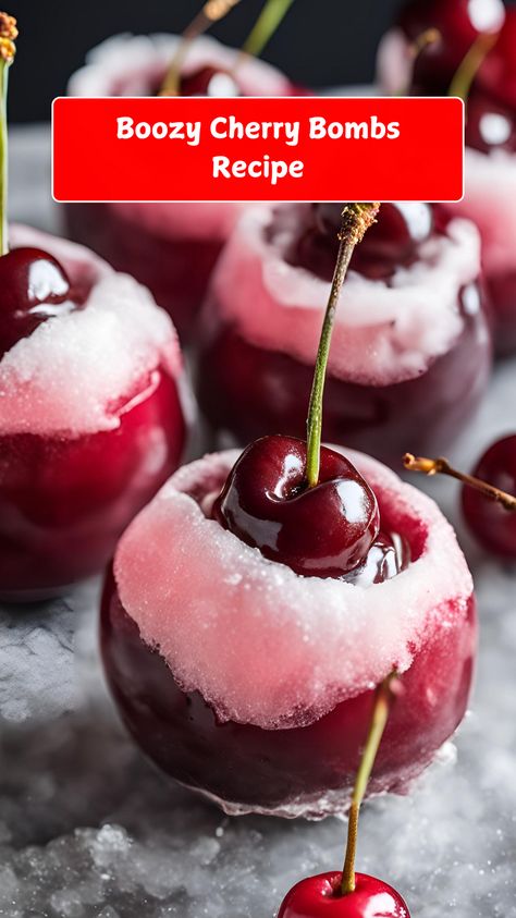 Kick your party up a notch with Boozy Cherry Bombs! These juicy maraschino cherries are soaked in alcohol, then dipped in white chocolate and sprinkles for a fun, flavorful treat. Perfect for celebrations, gatherings, or anytime you want a boozy twist on a sweet snack! 🍒🍸✨ #BoozyCherryBombs #PartyTreats #FunWithCherries #FestiveSnacks Spiked Cherries, Boozy Fruit, Maraschino Cherries, Bombe Recipe, Family Friendly Dinners, Maraschino Cherry, Cherry Bomb, Budget Friendly Recipes, Party Treats