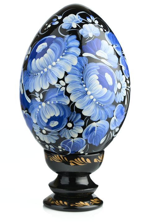 PRICES MAY VARY. Item dimensions: 5.12 inch (height with stand) x 2.76 inch (width), Egg dimensions: 4 inch -height, 2.76 inch - width. Each Pysanka Easter Egg is crafted and professio lly hand painted in Ukraine using an age-old and a traditio l technique called Petrykivka. Carefully made of solid birch wood, each Egg is hand decorated with high-quality acrylic paints and coated with a deluxe lacquer finish (4 layers). Made in the heart of Europe - Central Ukraine. The Pisanka comes in a white Egg Artistry, Egg Styles, Easter Egg Designs, Easter Egg Crafts, Wooden Eggs, Egg Painting, Egg Art, Ethnic Style, Hand Decorated