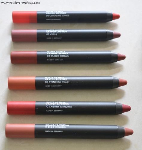 6 New Sugar Matte As Hell Lip Crayons Review, Swatches Sugar Lipstick Shades, Sugar Lipstick, Affordable Lipstick, Sugar Cosmetics, Crayon Lipstick, Lip Crayon, Quick Makeup, Lips Shades, Lip Crayons