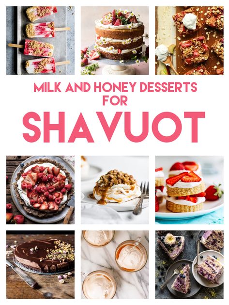 Shabbat Dessert Recipes, Shavuot Table Decor, Shavuot Crafts, Counting The Omer, Happy Shavuot, Shavuot Recipes, Jewish Customs, Gluten Free Strawberry Shortcake, Biblical Feasts