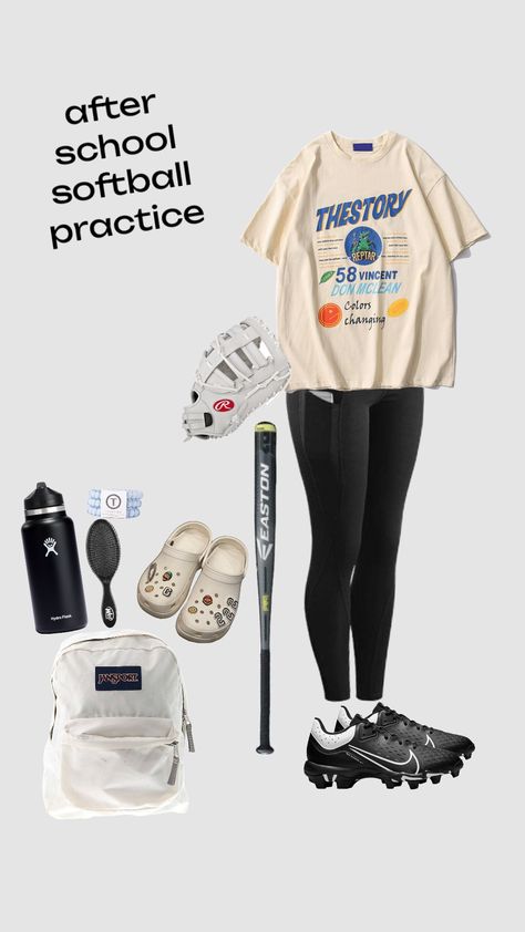 Softball Tryouts Outfit, What To Wear To Softball Practice, Softball Bag Essentials, Softball Outfits For Practice, Softball Practice Outfits, Softball Essentials, Athlete Essentials, Softball Backgrounds, Softball Practice