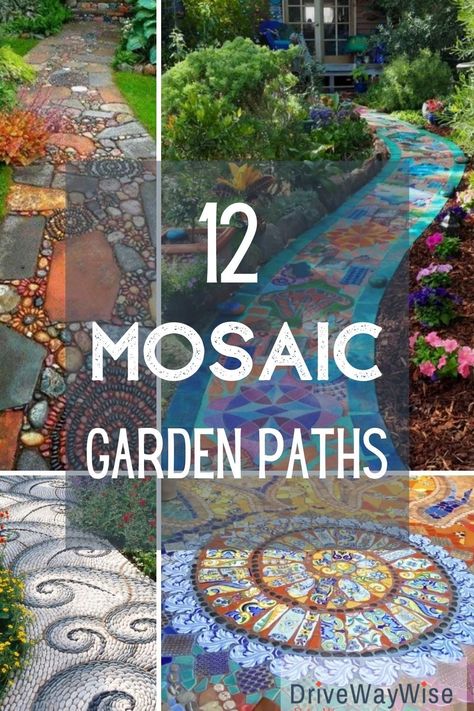 Mosaic Pathway, Mosaic Walkway, Stone Garden Paths, Outdoor Walkway, Walkways Paths, Rock Garden Design, Mosaic Garden Art, Garden Walkway, Rock Garden Landscaping