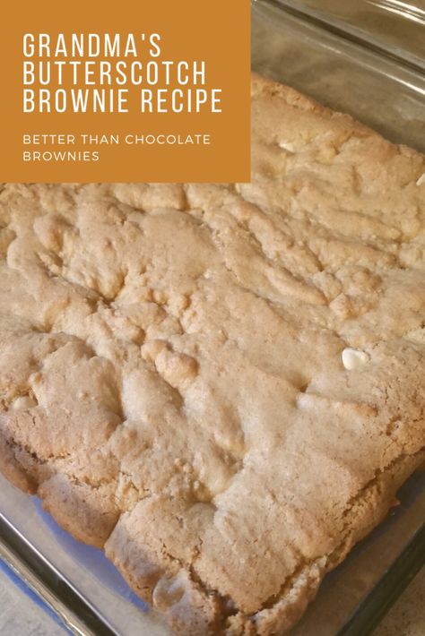 Brownies With Butterscotch Chips, Butterscotch Brownies Recipe, Butterscotch Recipe, Brownie Recipies, Butterscotch Brownies, Butterscotch Recipes, Butterscotch Bars, Butterscotch Blondies, Dutch Babies