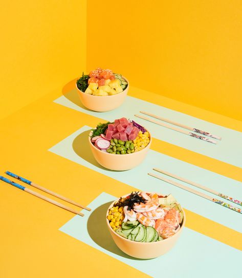 POKE POKE on Behance Poke Recipe, Food Photography Composition, Sushi Design, Sony A7iii, Food Art Photography, Food Photoshoot, Food Menu Design, Food Content, Food Photography Tips