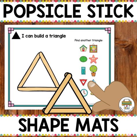 Here is a fun shape building and recognition activity for preschoolers. Popsicle, or craft sticks, are a common material in preschool classrooms. Put them to use with these activity mats.  What's Included... Inside this 13-page pack you will find the following printables: 11 Popsicle stick 2D shape mats TOS and Graphics Credit​ ​Learn Shape Attributes Learning shape attributes is an important learning goal for preschoolers. These mats support childr [...] Preschool Classrooms, Learning Centers Preschool, Activity For Preschoolers, Kindergarten Rocks, Mickey Mouse Coloring Pages, Circle Math, Craft Sticks, Learning Shapes, 2d Shapes