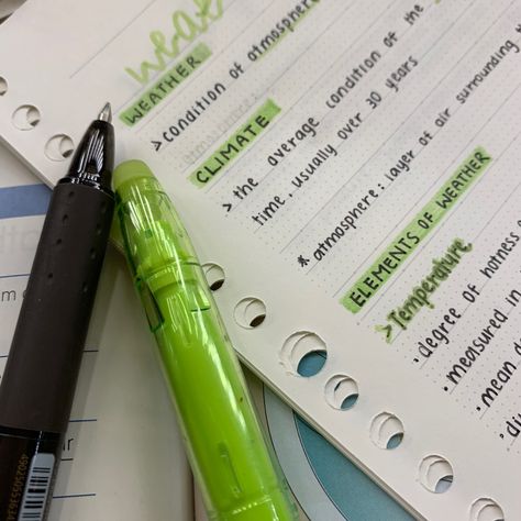 Green Aesthetic Stationary, Green Notes Aesthetic, Aesthetic Green Study, School Aesthetic Green, Study Aesthetic Green, Green Study Aesthetic, Notes Icons Aesthetic, Geography Notes, Notes Icon