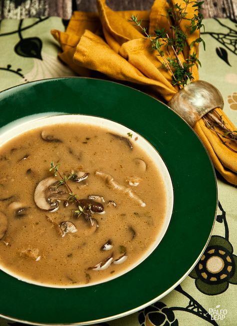 This rich and hearty soup takes full advantage of the mushroom-hunting season. Best Mushroom Soup, Wild Mushroom Soup, Mushroom Soup Recipes, Vegan Soups, God Mat, Soup And Sandwich, Minestrone, Mushroom Soup, Mushroom Recipes