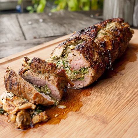 Pork Entrees, Stuffed Pork, Pork Loin Recipes, Pork Dinner, Tenderloin Recipes, Pork Tenderloin Recipes, Stuffed Pork Tenderloin, Smoked Pork, Think Food