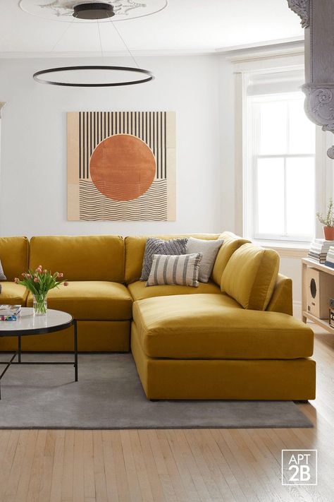 Modern Modular Sofas, Yellow Couch, Affordable Sofa, Modular Sofas, Affordable Modern Furniture, Modern Sofa Sectional, Modular Sectional Sofa, Modern Sectional, Living Room Sectional