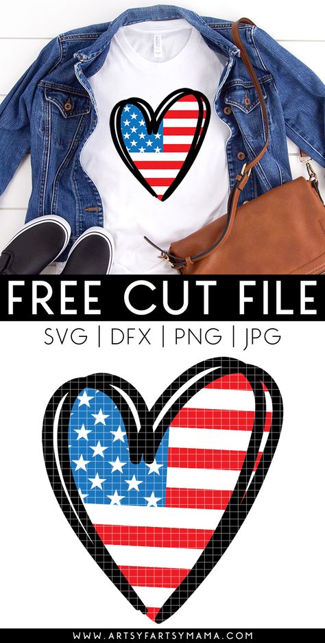 Free American Flag Heart SVG Cut File | artsy-fartsy mama American Flag Svg Free, Flag Svg Free, American Flag Svg, Patriotic Bows, Make Your Own Shirt, Back To School Backpacks, Flag Svg, Christmas Coasters, Blank T Shirts