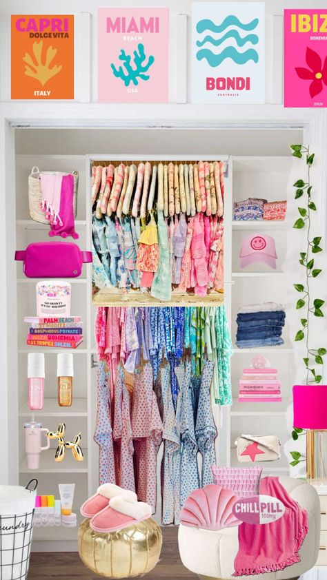 Preppy Closet Organization, Preppy Closet, Preppy Bedroom Decor, Shein Summer, Room Organization Bedroom, Preppy Bedroom, Outfits Curvy, Preppy Room Decor, Preppy Room