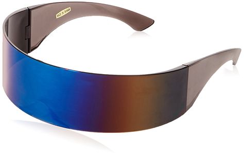 Amazon.com: zeroUV - Futuristic Wrap Around Monoblock Shield Sunglasses (Blue): Clothing Cyberpunk Visor, 80s Futuristic, Ice Shop, Visor Sunglasses, Blue Clothing, Style Steal, Shield Sunglasses, Dress Gloves, Prom Outfits