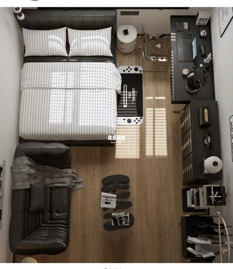 Small Room Setup, Modern Loft Bed, Mens Room Decor, Mens Bedroom Decor, Loft House Design, Easy Room Decor, Interior Design Your Home, Boy Bedroom Design, Mens Bedroom