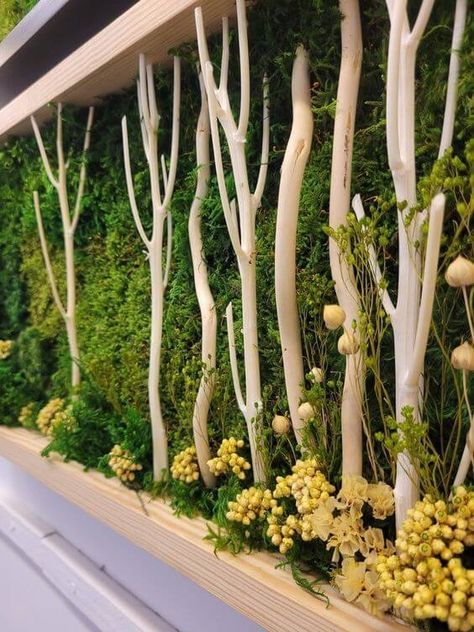 47 Stunning Ways to Display Plants in Your Living Space - 368 Indian Balcony, Lights Balcony, Artificial Grass Wall, Wall Decor Diy, الفن الرقمي, Bar Exterior, Moss Decor, Grass Wall, Moss Wall Art