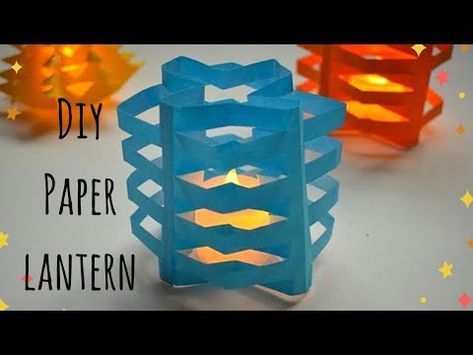 DIY Christmas Paper Lantern | Easy Paper Candle Tealight Holder for Christmas #diychristmasdecor - YouTube Easy Diwali Lantern Craft For Kids, Origami Candle Holder, Paper Lanterns With Lights, Diy Candle Lantern, Origami Candle, Kids Lantern, Paper Lantern Making, Paper Candle Holders, Tissue Paper Lanterns