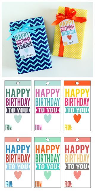 Printable Happy Birthday Tags | eighteen25 | Bloglovin' Birthday Tags Printable, Happy Birthday Tag, Birthday Gift Tags, Birthday Party Printables, Popular Crafts, Birthday Tags, Birthday Printables, Gift Tags Printable, Printable Tags