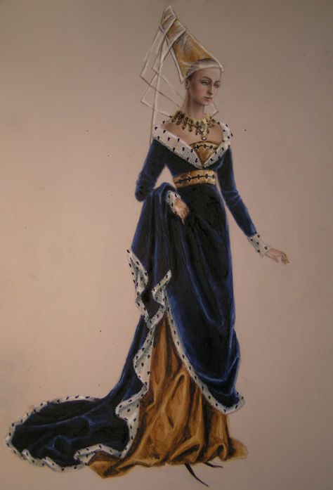 A lady of Middle ages by edarlein.deviantart.com on @DeviantArt Middle Ages Fashion, Middle Ages Dress, 15th Century Fashion, Middle Ages Clothing, Aged Clothing, Medieval Clothes, Medieval Woman, History Fashion, Middle Age Fashion